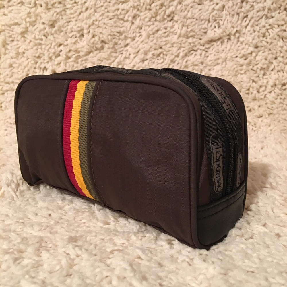 Gwen Stefani L.A.M.B. Lesportsac Rasta Ribbon Cosmetic Case Clutch Leopard